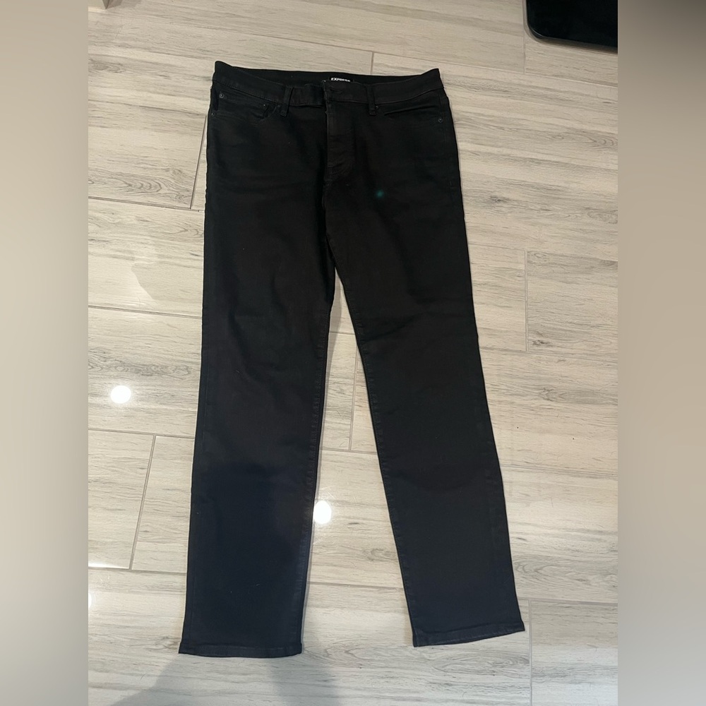 Express Black Straight Jeans Slim Fit